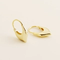Polierte goldene Herz-Ohrringe im minimalistischen S925 Sterling Silber Design - 925er Silber / Gold