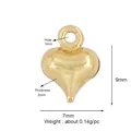 Golden heart charm pendant for DIY jewelry, 9x7mm mini size with polished finish - Gold-Mini Heart