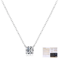 Elegante 925er Sterlingsilber Kette mit 0,8ct Moissanit Anhänger und GRA Zertifikat - Klassischer Solitär-Stil