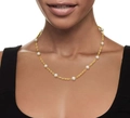 Elegant gold twisted chain necklace with alternating white freshwater pearls for women - Freshwater Pearl Style 1