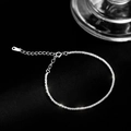 Bracciale scintillante in argento S925 con catena a cavolfiore su seta nera elegante - Argento 925 / Argento