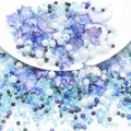 Star and moon bead set in celestial blue and purple for DIY jewelry making and crafts - Blue Gradient Series