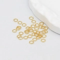 Bulk 14K gold plated open jump rings for DIY jewelry making and earring assembly - Flat Ring 0.8x5mm / 18k Gold
