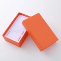 Elegant orange jewelry gift box with white foam insert for watches and necklaces - Orange Textured Paper Necklace Jewelry Box