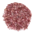 Polished natural pink rose quartz crystal stones in irregular shapes on white background - Strawberry Quartz / 5-7mm 100g