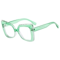 Occhiali anti-luce blu quadrati oversize con montura in resina verde trasparente - Montatura Verde (Verde Trasparente)