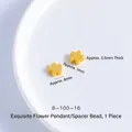 Macro shot of 6mm gold plated five-petal flower spacer beads for DIY jewelry making - Plum Flower 6mm Pendant Hole (1pc)