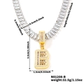 Dettaglio della collana con ciondolo lettera B con dimensioni e lunghezza catena 60cm - Lettera B