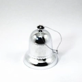 Silbernes Metallglöckchen mit Kordel für weihnachtliche Schmuckverpackung - Silberne Glocke / 58x58x70mm