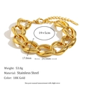 Detaillierte technische Daten für das klobige 18K vergoldete Edelstahl-Kettenarmband - Grobe Handgefertigte Kette Armband / Gold