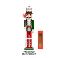 Schiaccianoci di Natale in legno da 50cm rosso e verde con scettro a bastoncino di zucchero - Z5020-Stile Scettro Di Caramelle
