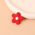 Porte-clés fleur rouge mignon en silicone couleur bonbon pour sacs de femmes - Fleur Rouge Seule (Sans Porte-clés)