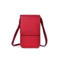 Elegant red PU leather crossbody phone bag with thin strap and gold-tone hardware - Simple Printed Style (122) / Red