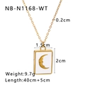 Dettaglio della collana con ciondolo luna con dimensioni e specifiche tecniche - Volto della Luna Bianco (NB-N1168-WT) / Oro 18K