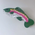 Unique rainbow trout fish hair claw clip in colorful acetate for stylish women - Colorful Fish