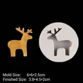 Weihnachts-Rentier-Silikonform und goldenes Rentier-Produktbeispiel mit Maßen - Grau