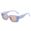 Vintage small rectangle purple sunglasses with brown lenses and a minimalist frame - Lake Blue Frame Tea Lenses