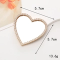 Detailed view of heart-shaped rhinestone vanity mirror accessory for phone case DIY - Gold Heart (5.7cm)