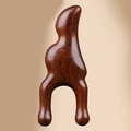 Dark brown sandalwood five-tooth massage comb with natural wood grain for head massage - Thumb Frog Massager