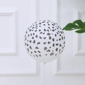 12-inch white latex balloon with black leopard print design for jungle party decor - 12 Inch White Spotted Latex Balloon
