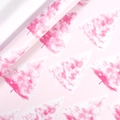 Pink watercolor Christmas tree gift wrapping paper in a large roll and flat layout - Christmas Series - Pink Pine Tree / 0.43*3m