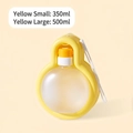 Portable yellow pet water bottle for dogs and cats with lanyard in 350ml and 500ml sizes - Small 350ml / Yellow