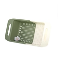 Cestello di scarico estensibile a doppio strato verde e bianco per lavello da cucina - 48*18.5*8cm / Verde e Bianco