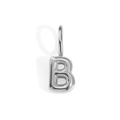 Minimalist silver bubble letter B charm pendant for DIY jewelry making accessories - Letter B / Silver