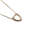 Gold heart pendant necklace for women with colorful zircon rainbow stones on box chain - Gold with Multicolor Zirconia