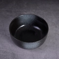 Japanese style black ceramic ramen bowl with speckled matte texture finish - N Glaze (Matte Black)