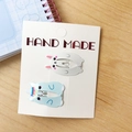 Cute white rabbit and blue unicorn cartoon hair clips on handmade card for girls - White Rabbit and Unicorn / 2 Pcs/Set