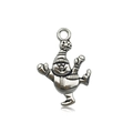 Silver snowman charm pendant for Christmas jewelry making and DIY necklaces - Christmas Snowman Type C