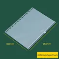 B5 semi-transparent matte PVC zipper bag with standard binder holes and white slider - B5 Loose Leaf 9-Hole Zipper Bag