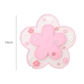 Pink cherry blossom silicone table mat with 19cm diameter and glitter finish design - Pink Cherry Blossom Heat Insulation Mat / Small Size 10cm [no Holes]