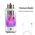 Electric makeup brush cleaner with UV disinfection and drying function in white - High-end Transparent White (Plug-in + UV + Dryer)