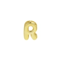 Polished 18k gold plated brass bubble letter R pendant for DIY necklace charms - Gold Letter R Pendant