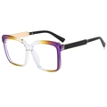 Gafas de sol cuadradas de gran tamaño con montura degradada en violeta, amarillo y claro - Montura Púrpura Amarilla Lente Transparente