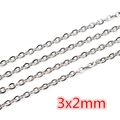 DIY stainless steel chain in steel color with 3x2mm links for jewelry making - CH-19 (3x2mm) / Steel