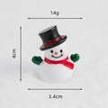 Miniatur Schneemann Figur aus Harz mit schwarzem Hut und rotem Schal, 4cm hoch - Schneemann mit schwarzem Hut