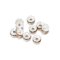 Silver-plated crystal rondelle spacer beads with amber rhinestones for jewelry making - 4mm / Crystal Yellow Zirconia