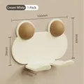 Soporte de gancho adhesivo de pared blanco crema con detalles de grano de madera - Gancho Único / Blanco Crema