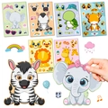 6 sheets of DIY mix-and-match cartoon forest animal stickers for kids' creative rewards - Forest Animal Face Change Style (T01041396)