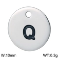 Silver stainless steel hollow letter Q pendant charm with 10mm diameter for jewelry - Letter Q