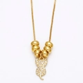 Elegante collana da donna con ciondolo a gatto dorato impreziosito da zirconi - Gatto con pavé completo di zirconi