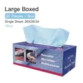 Reusable blue microfiber cleaning cloths in 30-count dispenser box 28x28cm size - 30 Sheets (28*28cm) / (English Packaging) Blue Box