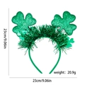 St. Patrick's Day green clover headband with glitter shamrocks and tinsel detail - Shamrock Glitter