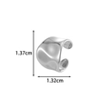 Μινιμαλιστικό ασημένιο σκουλαρίκι C-shape με γυαλιστερό κυματιστό φινίρισμα - Μικρό Σχέδιο Κύματος (2626-6#) / Ασημί