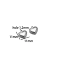 Silver 18K stainless steel heart pendant charm 11mm for DIY jewelry making - Silver Heart 15