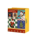 Christmas gift bag with cartoon Santa and snowman patterns, size 28x22x12cm - Style F-Grid Collage