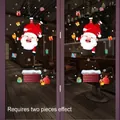 Adesivi natalizi per finestre con Babbo Natale, camino e scatole regalo colorate - 6282-Slitta di Babbo Natale Camino Adesivo